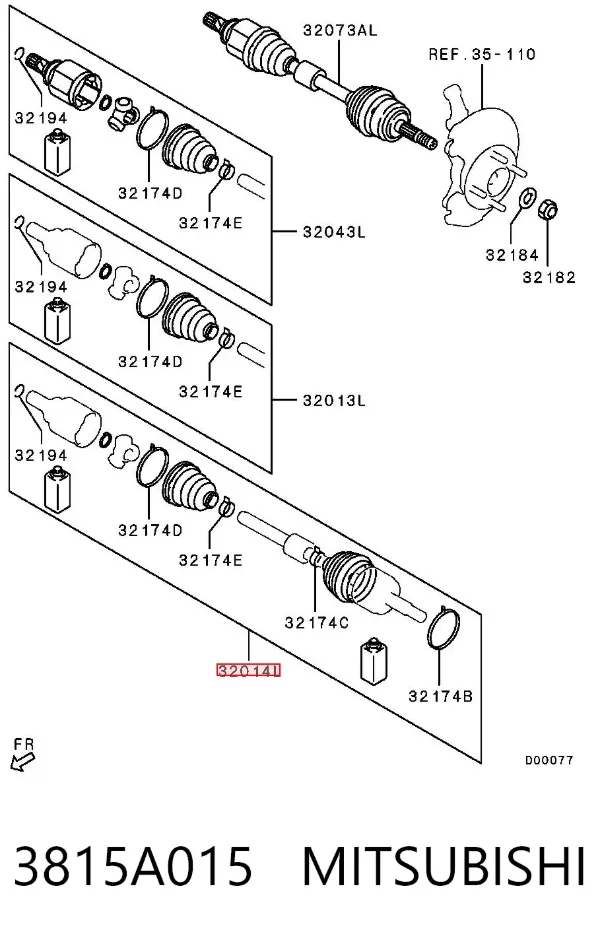 Пыльник ШРУСа наружный 3815A015 Mitsubishi