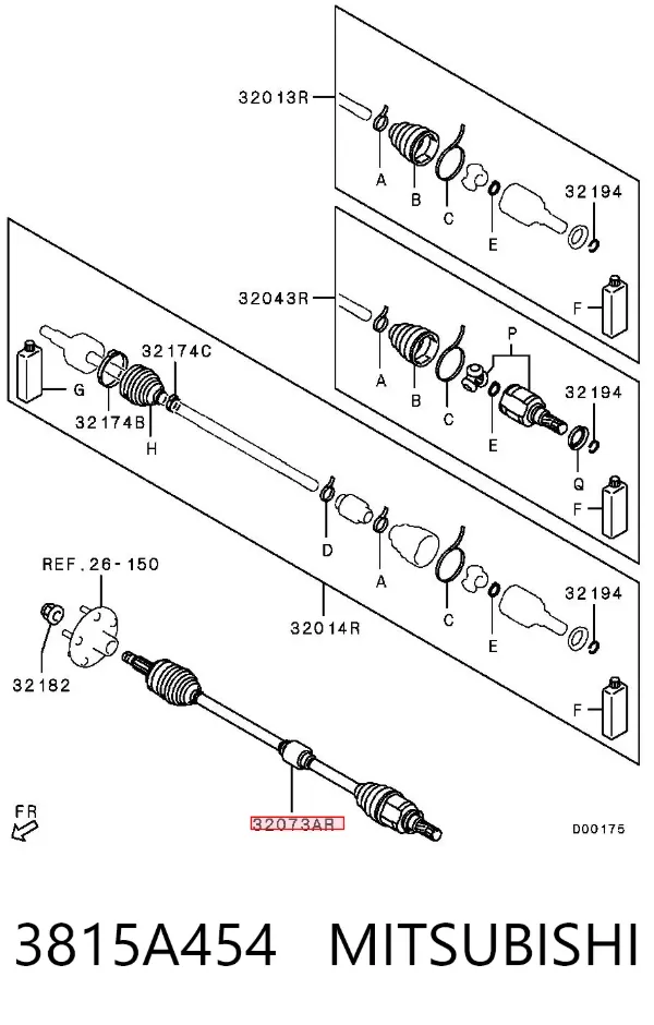 Правая полуось 3815A454 Mitsubishi