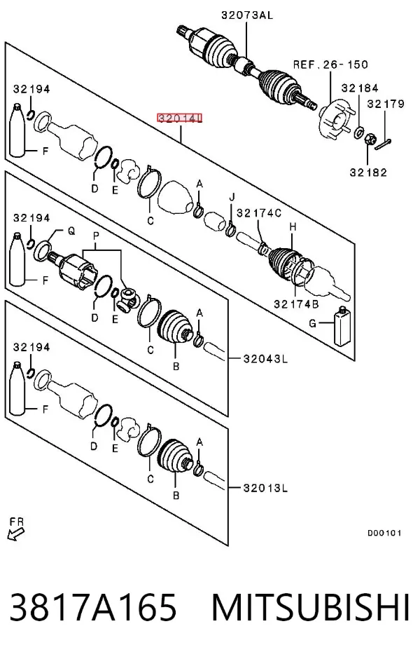 Пыльник ШРУСа наружный 3817A165 Mitsubishi