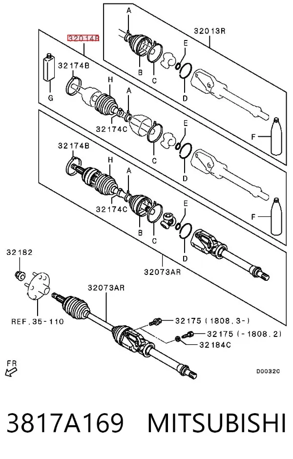 Пыльник ШРУСа наружный 3817A169 Mitsubishi