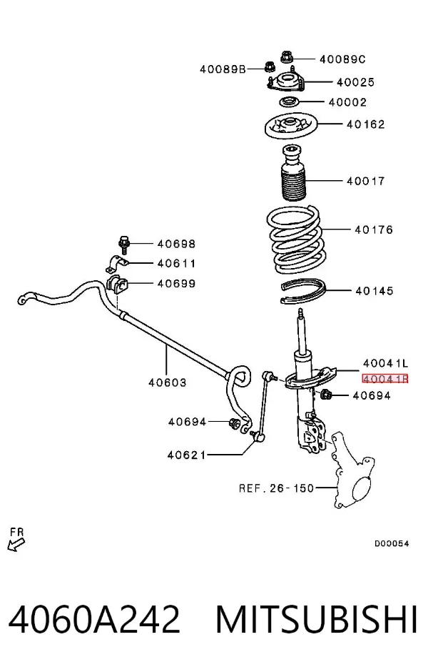 Амортизатор передний правый 4060A242 Mitsubishi