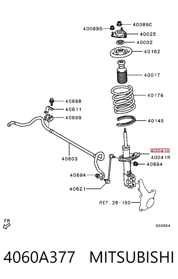 Амортизатор передний левый 4060A377 Mitsubishi