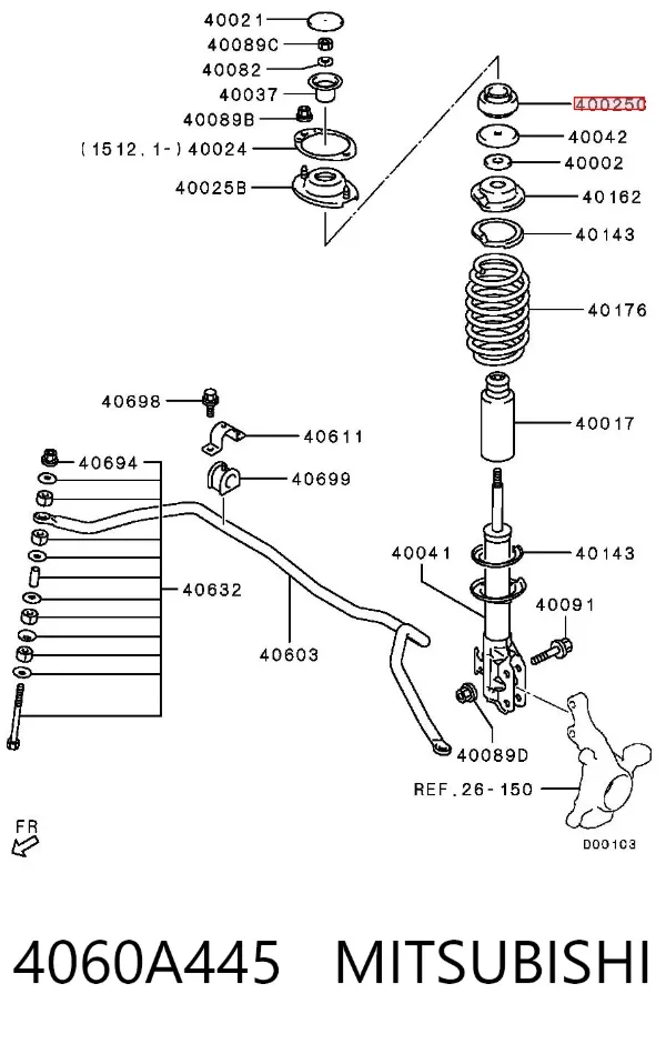 Опора переднего амортизатора 4060A445 Mitsubishi