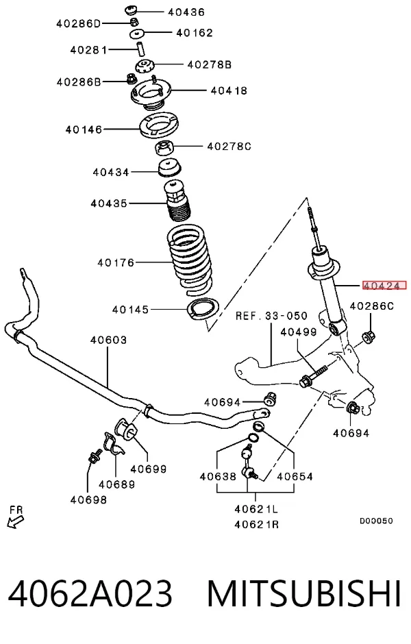 Амортизатор передний 4062A023 Mitsubishi