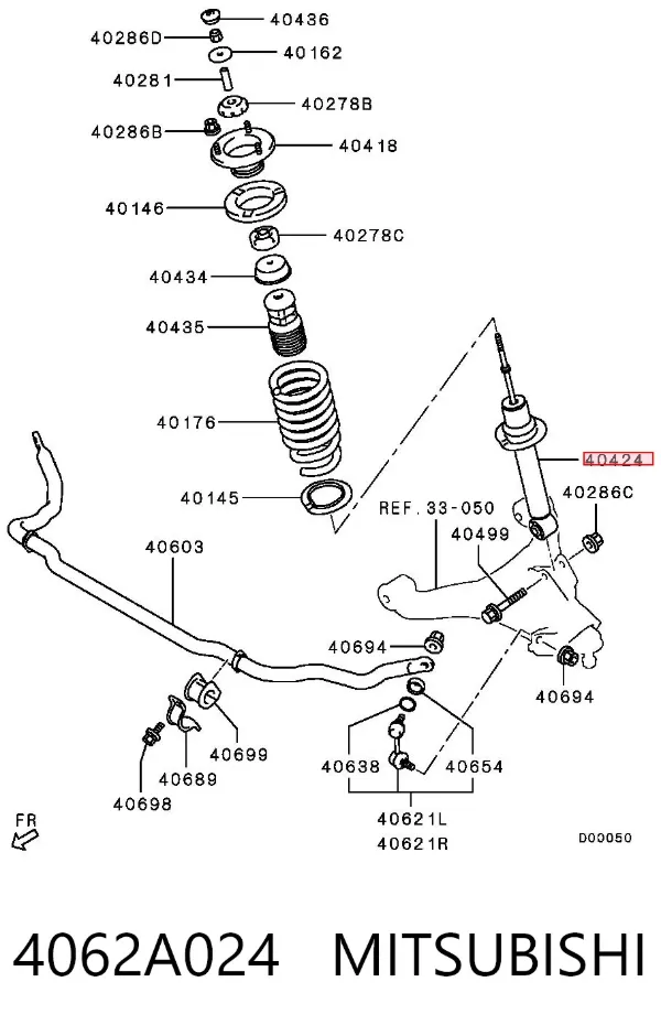 Амортизатор передний 4062A024 Mitsubishi