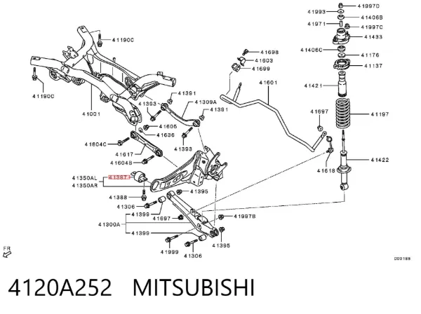 Сайлентблок заднего продольного рычага передний 4120A252 Mitsubishi