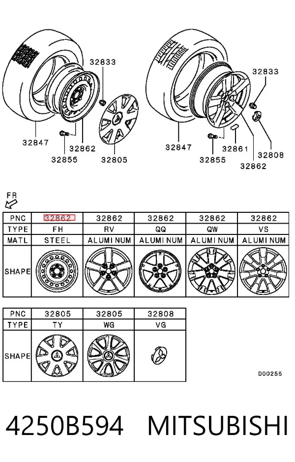 Диски колесные 4250B594 Mitsubishi