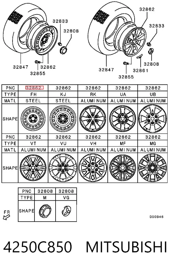 Диски колесные стальные (штампованные) 4250C850 Mitsubishi