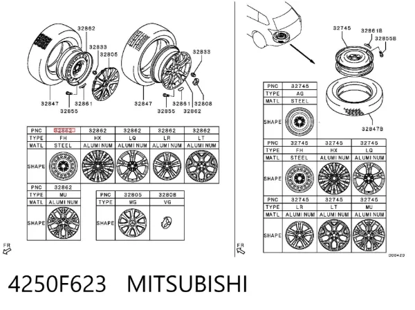Диски колесные 4250F623 Mitsubishi