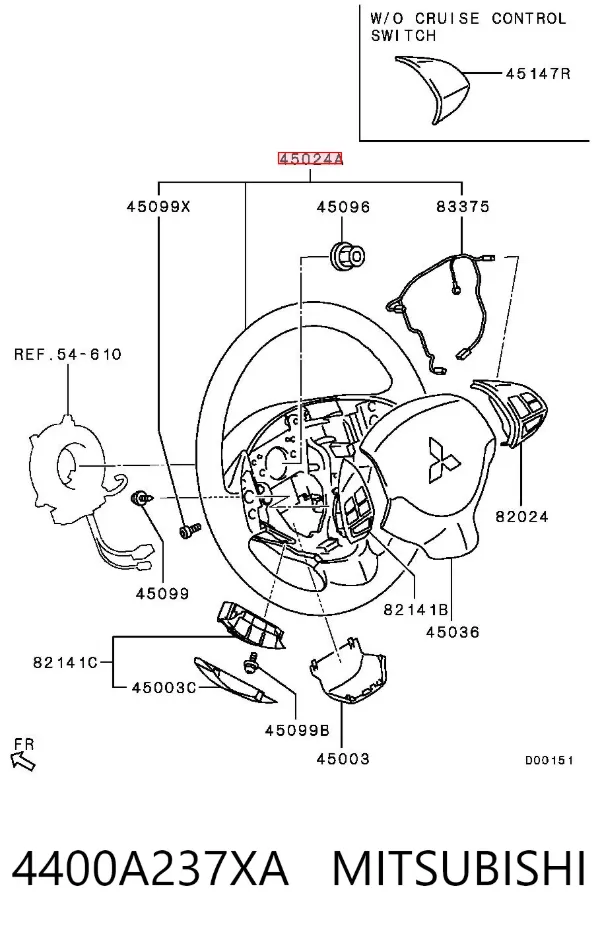 Руль 4400A237XA Mitsubishi