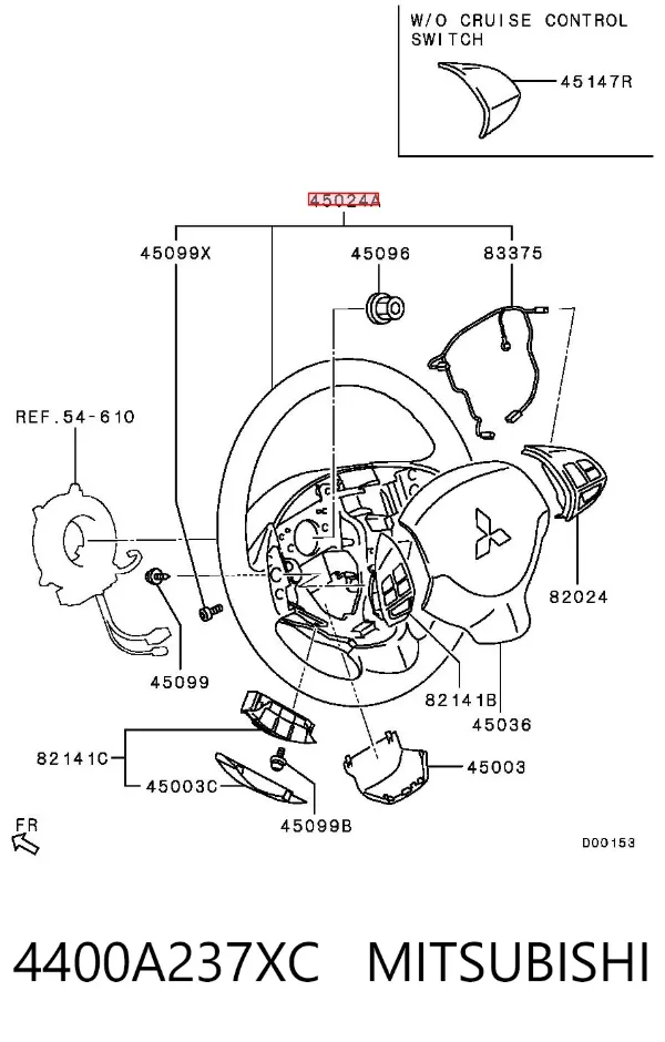 Руль 4400A237XC Mitsubishi