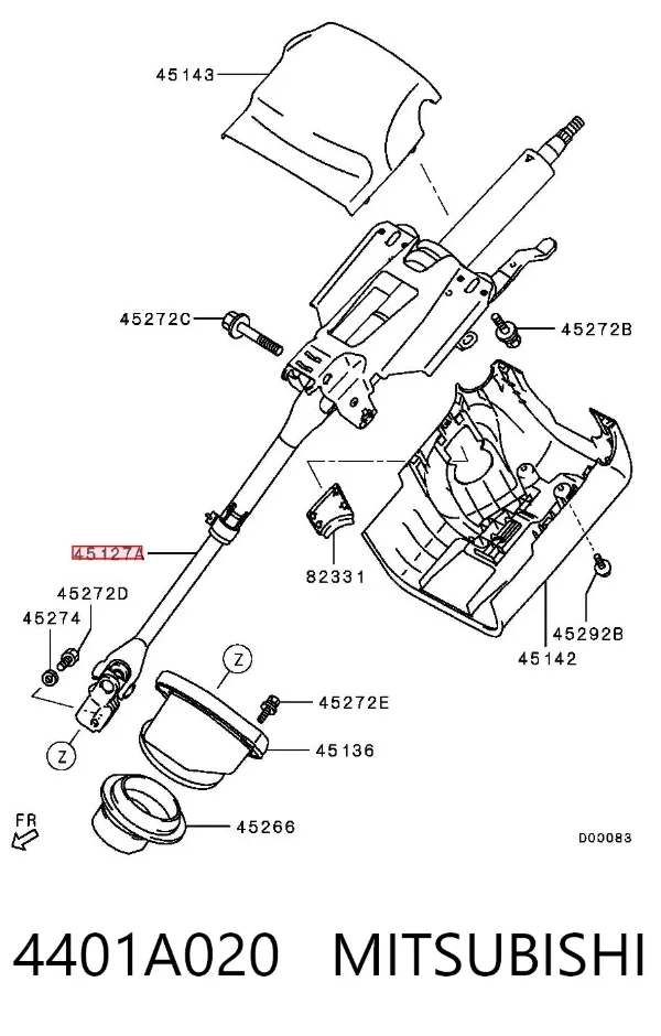Рулевая колонка Mitsubishi Outlander II XL