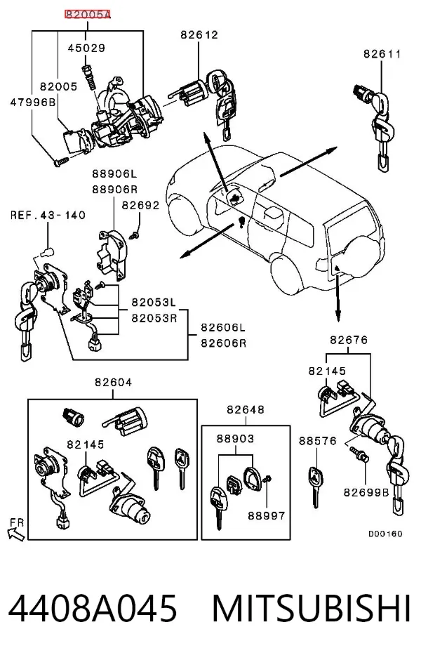 Замок зажигания 4408A045 Mitsubishi