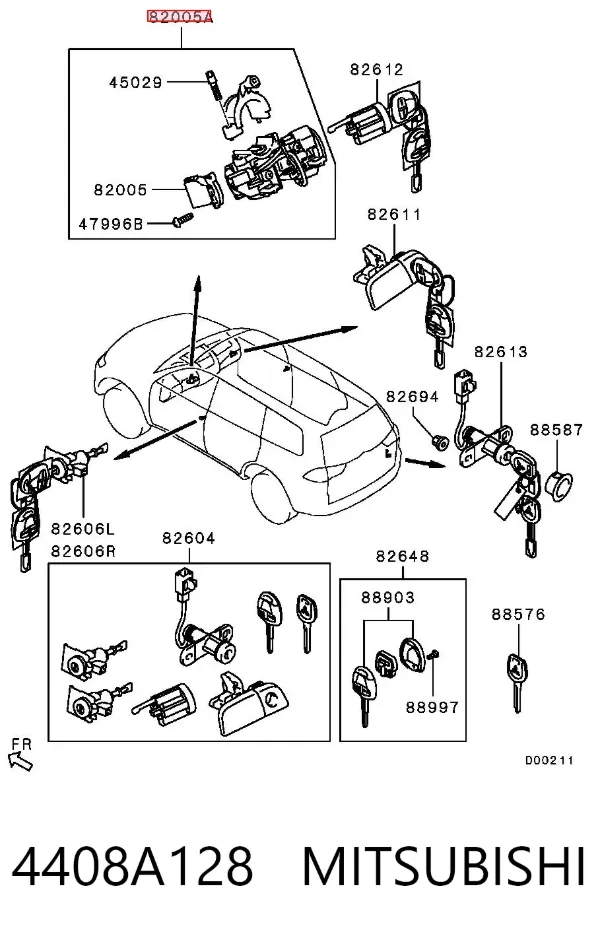 Замок зажигания 4408A128 Mitsubishi