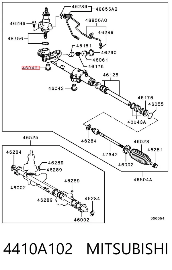 Сайлентблок крепления рулевой рейки 4410A102 Mitsubishi