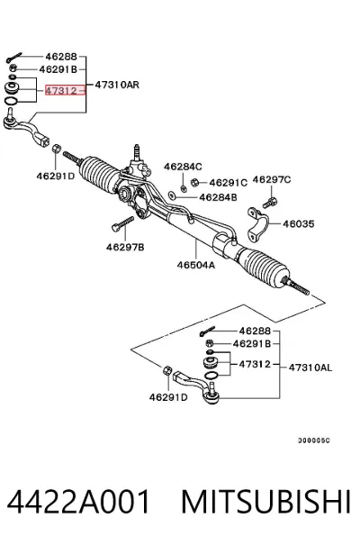 Пыльник рулевого наконечника MITSUBISHI 4422A001