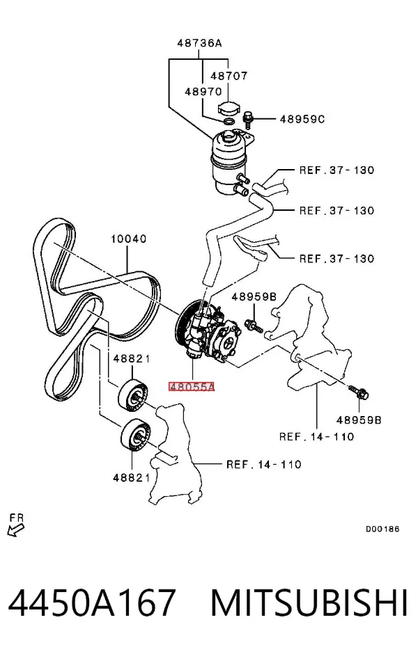 Насос ГУР 4450A167 Mitsubishi