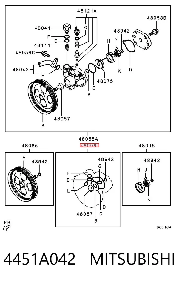 Ремкомплект насоса ГУР Mitsubishi L 200 IV