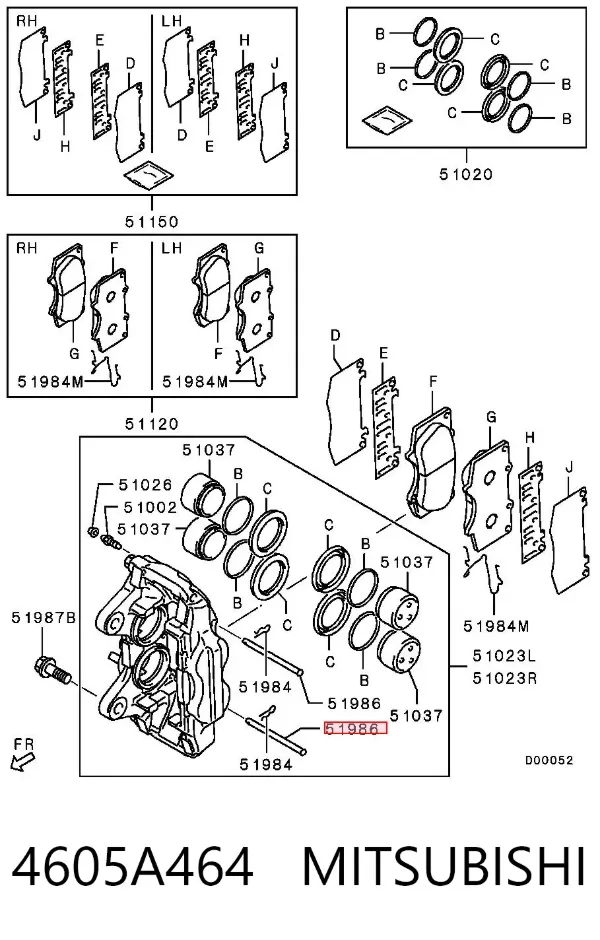 Направляющая суппорта переднего 4605A464 Mitsubishi