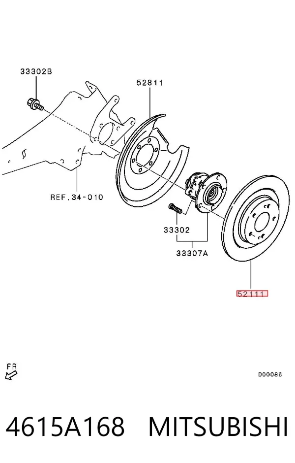 Тормозные диски 4615A168 Mitsubishi