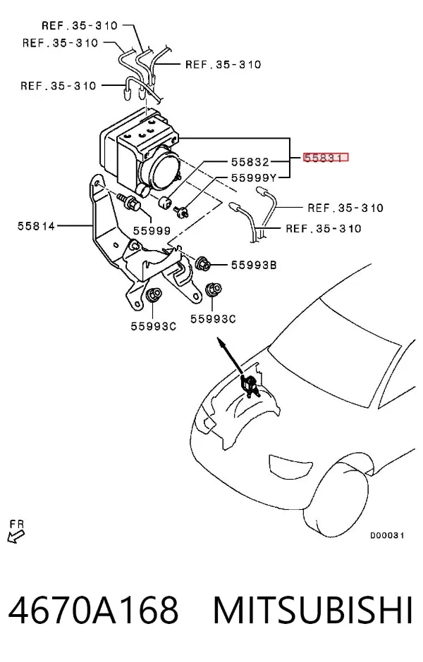 Блок АБС 4670A168 Mitsubishi