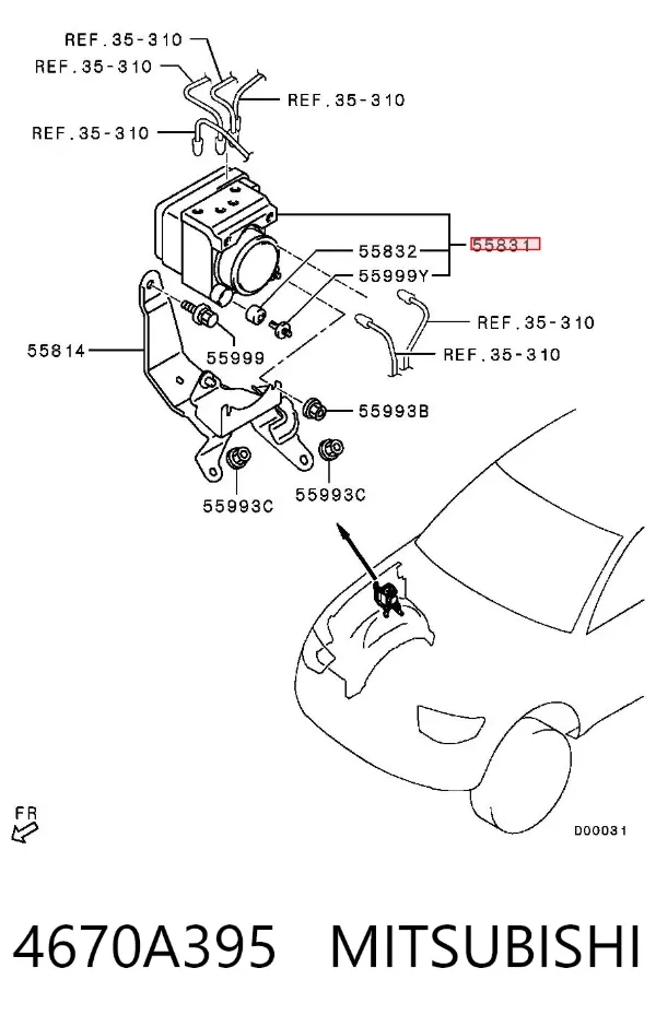 Блок АБС 4670A395 Mitsubishi