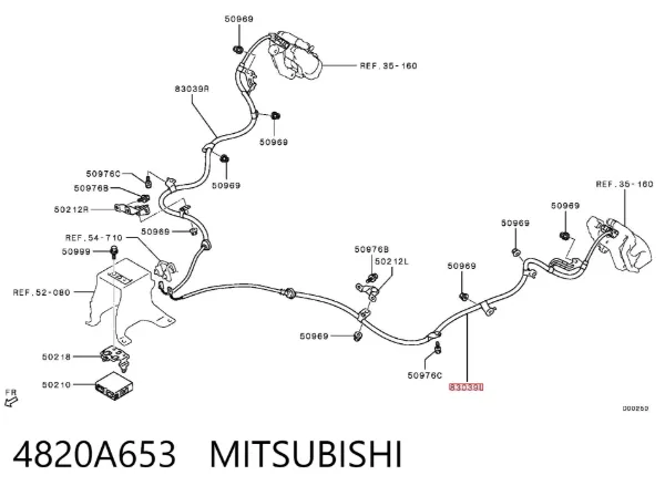Трос ручника 4820A653 Mitsubishi
