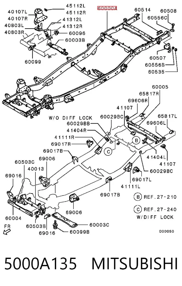 Рама кузова 5000A135 Mitsubishi