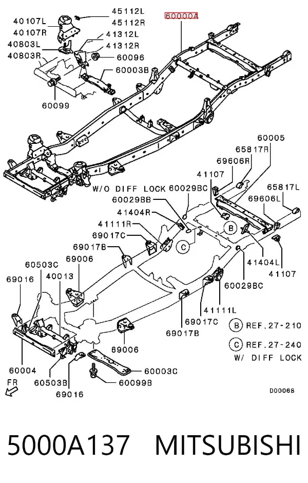 Рама кузова 5000A137 Mitsubishi