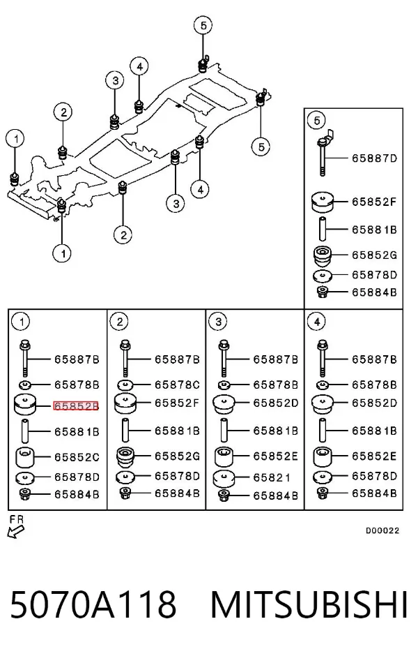 Подушка рамы (крепления кузова) 5070A118 Mitsubishi