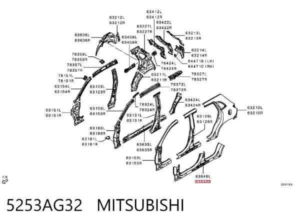 Порог внешний правый 5253AG32 Mitsubishi