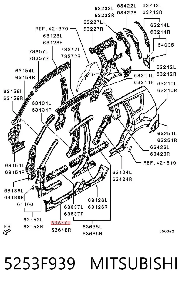 Порог внешний левый 5253F939 Mitsubishi