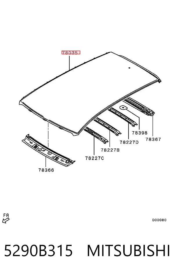 Крыша 5290B315 Mitsubishi