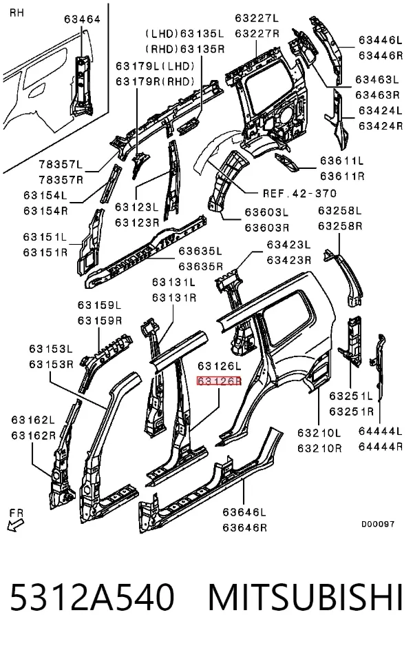 Стойка кузова 5312A540 Mitsubishi