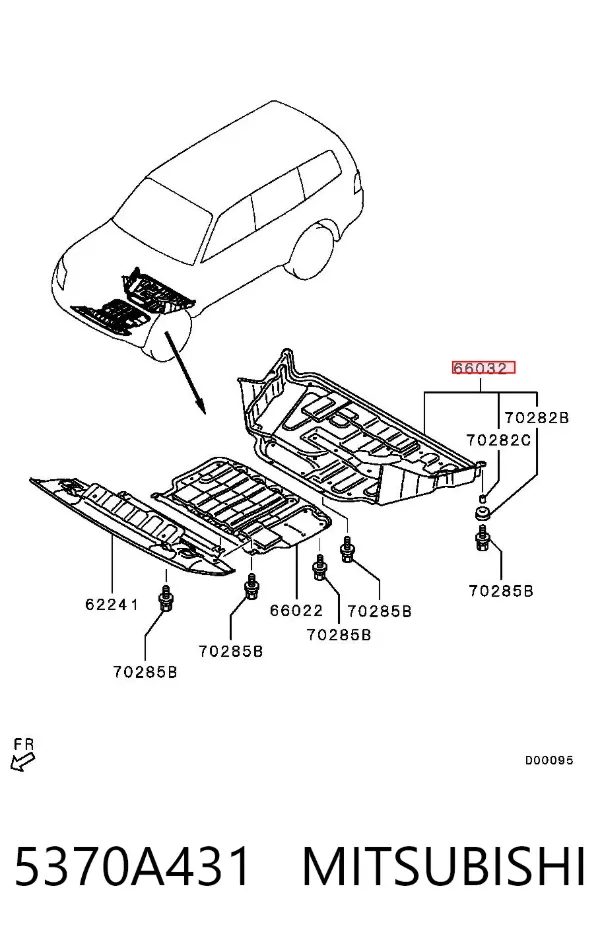 Защита двигателя задняя 5370A431 Mitsubishi