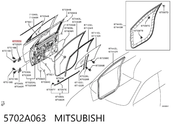 Петля двери передней правой 5702A063 Mitsubishi