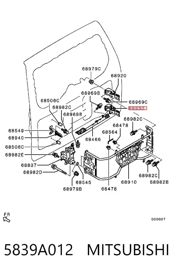 Кронштейн запасного колеса 5839A012 Mitsubishi