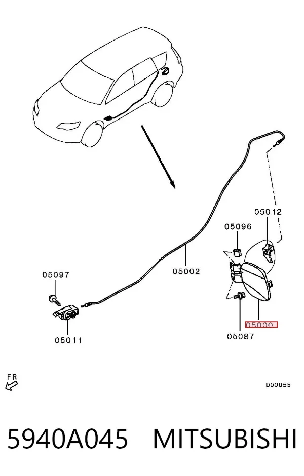 Лючок бензобака Mitsubishi Outlander II XL