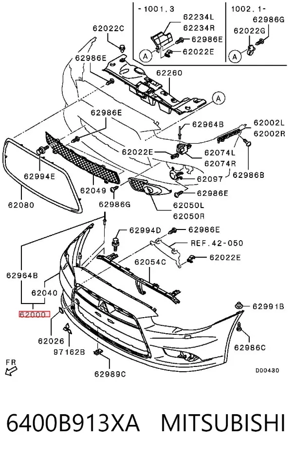 Передний бампер 6400B913XA Mitsubishi