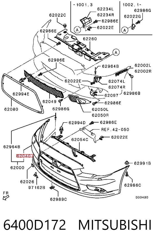 Передний бампер 6400B227WA Chrysler