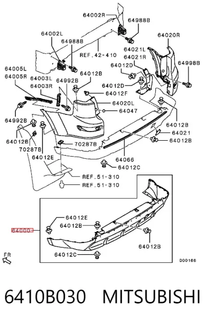 Бампер задний MITSUBISHI 6410B030