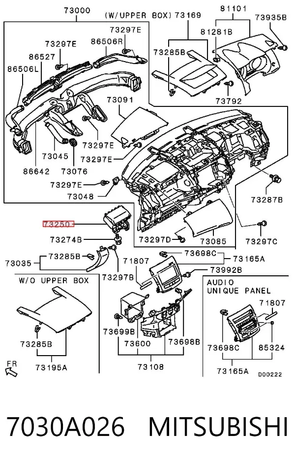 Подушка безопасности пассажира 7030A026 Mitsubishi