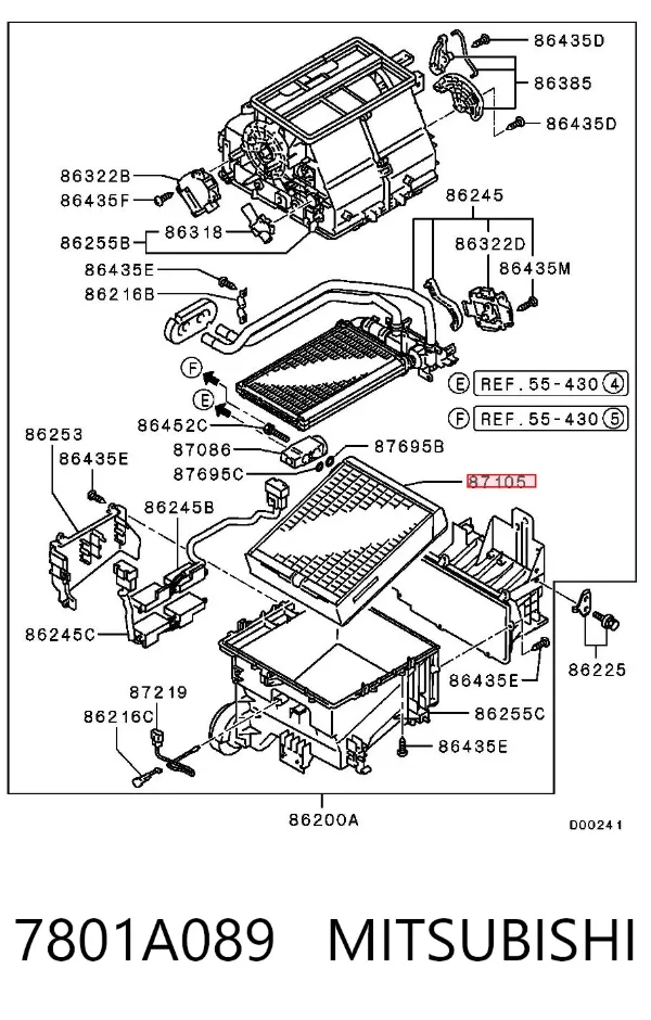 Испаритель кондиционера Mitsubishi Grandis NAW