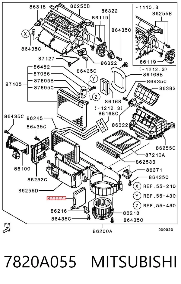 Модуль управления климат-контролем 7820A055 Mitsubishi