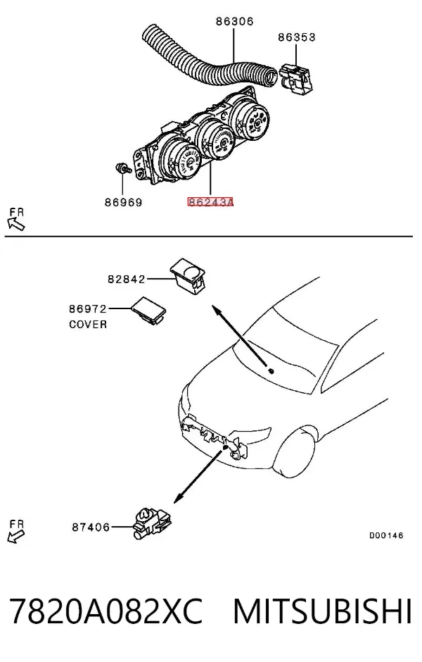 Блок управления кондиционером 7820A082XC Mitsubishi