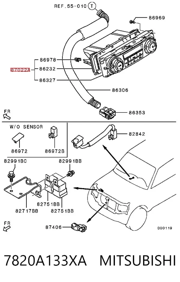 Блок управления кондиционером 7820A133XA Mitsubishi