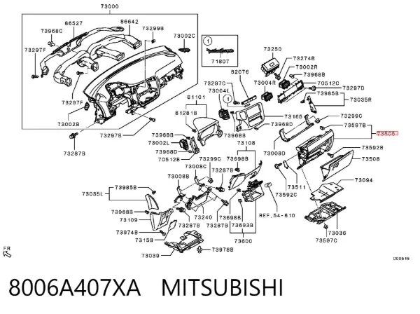 Ящик перчаточный (бардачок) 8006A407XA Mitsubishi
