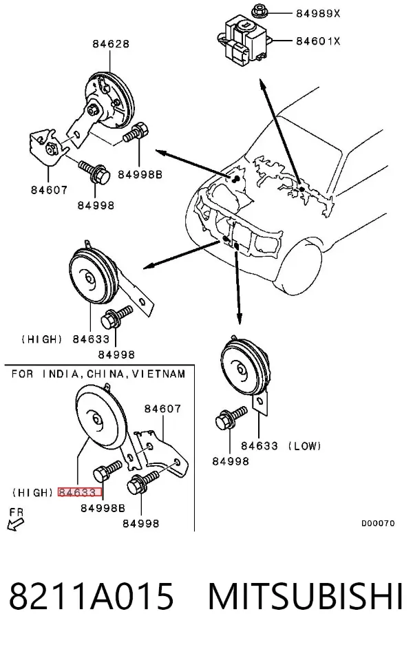 Звуковой сигнал Mitsubishi Pajero IV SHORT