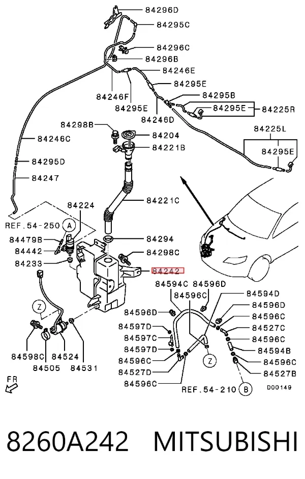 Бачок омывателя 8260A242 Mitsubishi