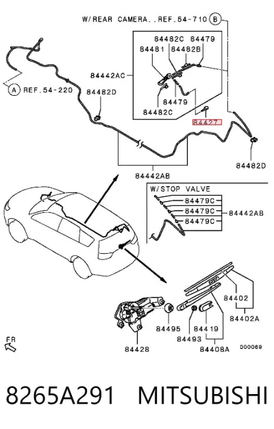 Форсунка омывателя заднего стекла MITSUBISHI 8265A291